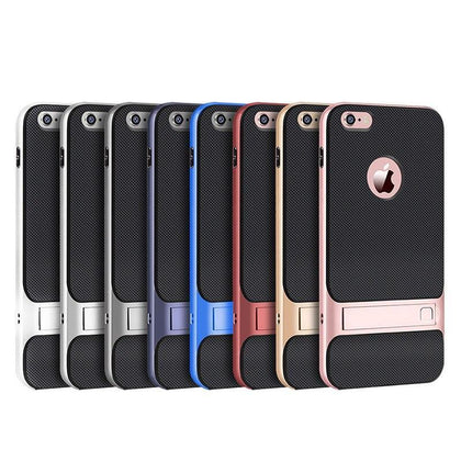 Hybrid TPU+PC Phone Case For Apple iPhone 7 Plus 6 6S Plus XS Max XR Hard Frame Cover With Bracket Holder For iPhone 7 Plus Capa