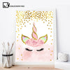 Pink Unicorn Poster Nursery Quotes Art Wall Canvas Print Painting Nordic Style Decorative Picture Baby Girl Bedroom Decoration