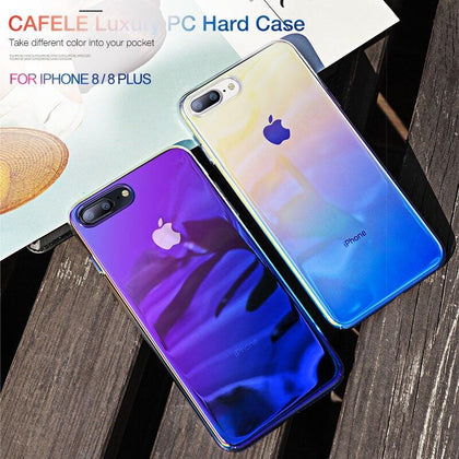 CAFELE Case For iPhone 8 7 plus cases luxury Aurora Gradient Color Transparent Case For iPhone 7 8 light Cover Hard PC Cases