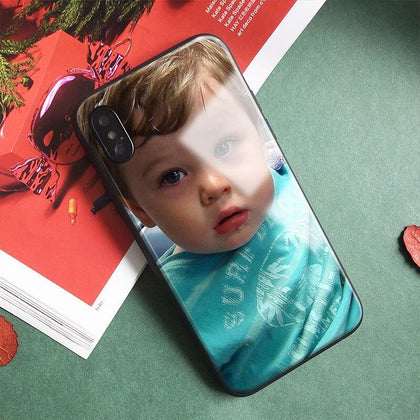 DIY image Customized picture Custom made Silicone Tempered Glass Phone Case Cover For Apple iPhone 6 6s 7 8 Plus X XR XS MAX