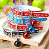 Pet Xmas Gift Cat Collar Neck Strap With Rivet Leather Cat Dog Pet Collar Products With Bell Material Pu Blink Collars For Cats