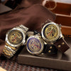 Shenhua Clock Men Retro Bronze Case Wristwatch Male Automatic Mechanical Skeleton Watch Vintage Wrist Watch Relogio Masculino