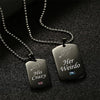 Uloveido Black Necklaces & Pendants Her Weirdo And His Crazy Couple Necklace Pendant Stainless Steel Jewelry Medallion Sn139 (One Pair Pendants)