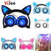 Yijee Cat Ear Headphones With Led Flashing Glowing Light Headset Gaming Earphones For Pc Computer And Mobile Phone