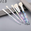 Fld 5Pcs Crystal Style Makeup Brushes Set Powder Foundation Eye Blush Brush Cosmetic Professional Makeup Brush Kit Tools