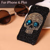 Diamond Bling Rhinestone Skull With Blue Eye Cover Fashion Phone Cases For Iphone 5 5S 6 6S 7 8 Plus Samsung S8 S7 S6 Edge Case