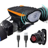 Bike Light Led Flashlight With Bell + Horn Luces Bicicleta Lamp Mtb Road Cycling Headlight Bicycle Accessories