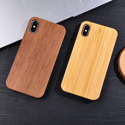 100% Original Real Wood Case For iPhone X 8 7 6 6s Plus 5 5s SE Fundas Genuine Natural Wooden + Hard PC Back Cover Phone Cases