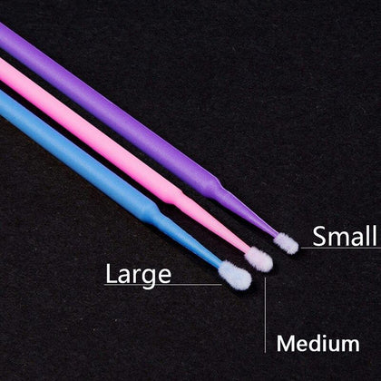100pcs/Lot Disposable Micro Brushes Swabs Eyelash Extensions False Eyelash Mascara Wands Individual Eyelash Kit Make up Tools