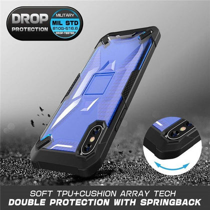 Rugged Protective Shockproof Phone Case for iPhone XR XS MAX X 6 6S 7 8 Plus Bumper Hard PC Back Cover Anti Slip Armor Shell
