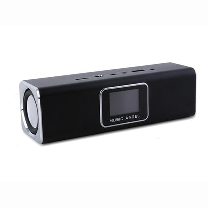 Music Angel Original JH-MAUK5B LCD Screen Active Audio FM USB Portable Mini Speaker with SD/TF