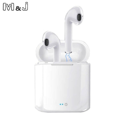 M&J I7S TWS Earbuds Wireless Bluetooth Double Earphones Twins Earpieces Stereo Music Headset For iPhone not i10 i13