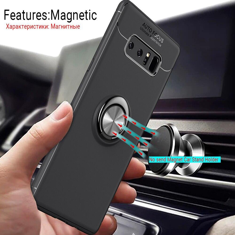 For Samsung Galaxy Note 8 S8 S9 Plus Luxury Ultra Slim Silicon Case For Samsung Note 9 Cover 360 Rotation Ring Hide Stand Cover