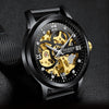 Luxury Brand Watch Men Automatic Mechanical Wristwatches Fashion Black Stainless Steel Skeleton Casual Business Clock Male 2019