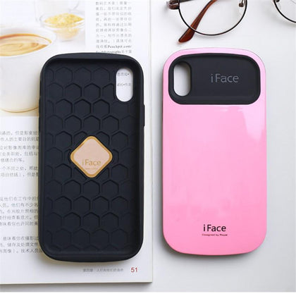 iFace Anti-fall glossy hard phone case For iPhone 7 case silicone back cover luxury coque for iphone XS Max XR X 8 7 6 6s plus