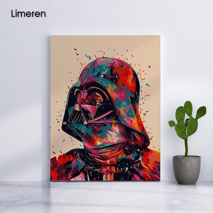 Star Wars 7 Darth Vader DIY Oil Digital Painting By Numbers On Canvas Hand Painted Movie Wall Art Picture Living Room Home Decor