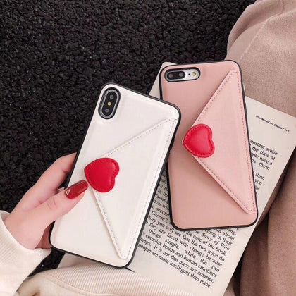 CKHB card holder phone back cover case for iphone 7 8 Plus X XS Max envelope style phone cases for iphone 8Plus Cute lady case