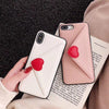 Ckhb Card Holder Phone Back Cover Case For Iphone 7 8 Plus X Xs Max Envelope Style Phone Cases For Iphone 8Plus Cute Lady Case