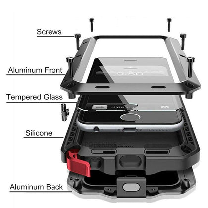 Doom Armor Dropproof Shockproof Metal Aluminum Case + Silicon Protective Cover for iPhone 7 6 6S Plus 5 5s SE Phone Cases