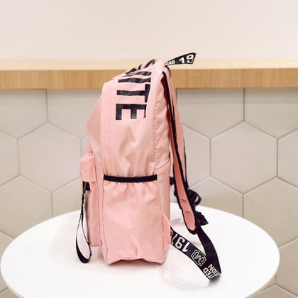 Women Canvas Backpack for School Teenagers Girls Casual Shoulder Bags Ladies Pink Letter Backpack Female Bookbag Student Bag