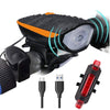 Bike Light Led Flashlight With Bell + Horn Luces Bicicleta Lamp Mtb Road Cycling Headlight Bicycle Accessories