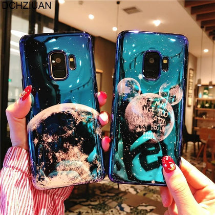 DCHZIUAN Case For Samsung Galaxy S8 S9 NOTE 8 9 Phone Case Cute Mickey Planet Moon Soft Cover for Samsung S10 S8 S9 Plus Case