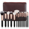 15Pcs Pink Makeup Brushes Set Pincel Maquiagem Powder Eye Kabuki Brush Complete Kit Cosmetics Beauty Tools With Leather Case