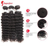 Superfect Deep Wave Bundles With Closure Brazilian Hair Weave 3 Bundles With Closure Remy Human Hair Bundles With Closure