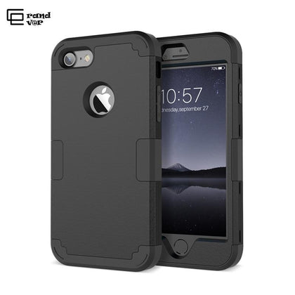Luxury Hard PC Case For iPhone 7 8 6 6s Plus Case For iPhone Xs X 5 5s SE 360 cases Silicone 3 in 1 Anti Shock Capa Armor Cover