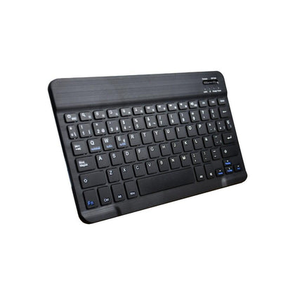 Zienstar 10inch Spanish Letter Aluminum Wireless Teclado Bluetooth for Apple IOS Android Tablet Windows PC ,Lithium Battery