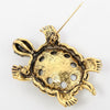 Yacq Turtle Tortoise Brooch Pin Pendant Summer Crystal Charm Fashion Jewelry Gift Women Girl Ba15 Gold Silver Color
