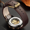 Vintage Skeleton Mechanical Automatic Wrist Watch Men 2018 Shenhua Mechanical Steampunk Watches Self Winding Mens Leather Watch