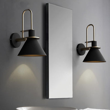 New Nordic wall lamp Bedside lamp Bedroom Modern living room Walkway Staircase Simple iron belt wall lamp LED lamp