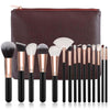 15Pcs Pink Makeup Brushes Set Pincel Maquiagem Powder Eye Kabuki Brush Complete Kit Cosmetics Beauty Tools With Leather Case
