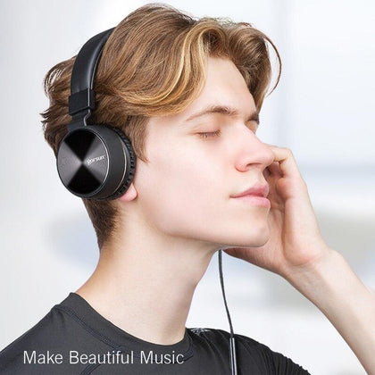 HIFI Stereo Metal Wired Headphone Foldable Headset FM and Over-ear Adjustable With Mic for Smart phone for mobile gorsun GS776