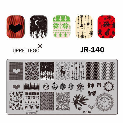 2018 Stainless Steel Stamping Plate Template Xmas Dot Geometric Flower Bird Owl Pigeon Vintage Alphabet  Nail Tool JR131-140