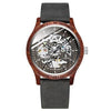 Ik Colouring Men Watch Fashion Casual Wooden Case Crazy Horse Leather Strap Wood Watch Skeleton Auto Mechanical Male Relogio