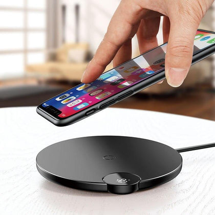 Baseus LED Digital Display Wireless Charger for iPhone XS Max XR X 8 Qi Stable Wireless Charging Pad for Samsung Galaxy S8 S9