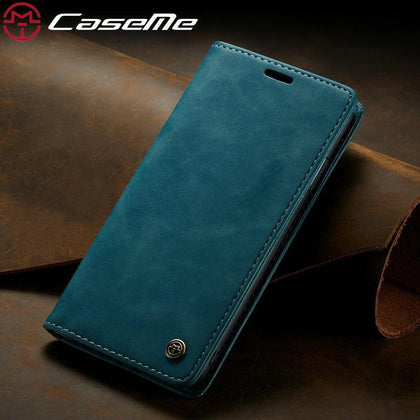 CaseMe Retro Leather Case For iPhone 7 360 Luxury Magnetic Card Holder Wallet Cover Case For iPhone X XS Max XR 8 7 6s Plus Case