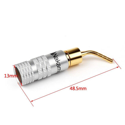 Areyourshop 2mm Banana Pin Plug Gold Plated Aluminum Shell Audio Speaker Adapter Red Blk 1/2/4/8Pcs for Audio Connector 