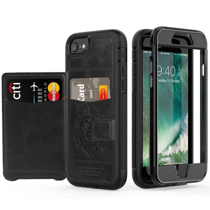 For iPhone 6 6S 7 8 Plus X XS XR XS Max Case Hybrid Tough Armor Slide Card Holder Cover Luxury Magnetic Flip Wallet Case