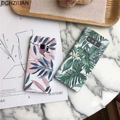 DCHZIUAN Plants Leaf Case For Samsung Galaxy S7 Edge S9 S8 Plus NOTE 8 Fashion Hard PC Phone Cover For Coque Samsung S8 Case