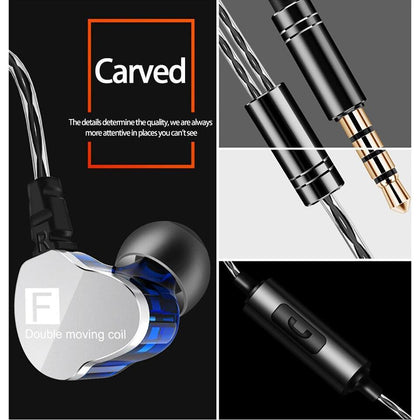 MOOJECAL Dual Drive Stereo earphone In-ear Headset Earbuds Bass Earphones For iPhone 6 huawei Xiaomi 3.5mm earphones kulakl