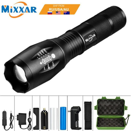 Dropshipping MTB LED Bike Bicycle Light T6 8000LM LED Torch Zoomable Flashlight For Camping Lantern 18650 5000mAh Battery