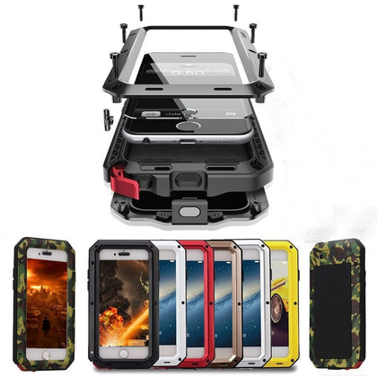 Shockproof Phone Cases for iPhone X XS Max 8 7 6 6S Plus 5 5S SE Waterproof PC+TPU 3-Layers Hybrid Full Protect Case Phone Shell
