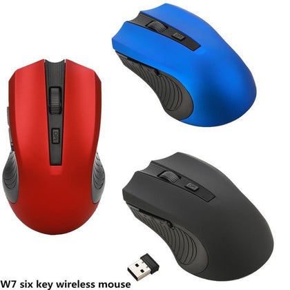 New W7 2.4GHz Wireless Gaming Mouse 6 Keys USB Receiver Gamer Mice USB Optical Scroll Cordless Mouse for PC Laptops Desktop