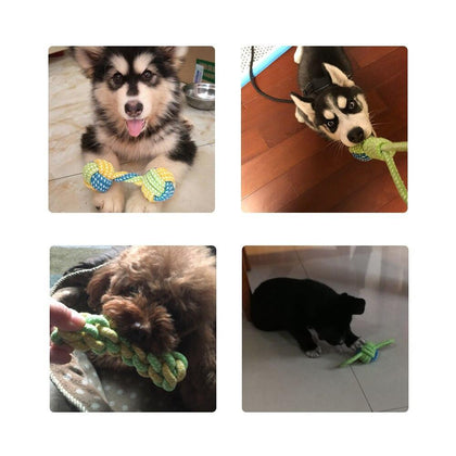 1PCS Puppy Dog Pet Toy Cotton Rope Chew Knot Dog Toys Tooth Cleaning Resistant to Bite Interactive For Puppy Pet Training Game