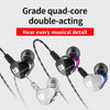 Moojecal Dual Drive Stereo Earphone In-Ear Headset Earbuds Bass Earphones For Iphone 6 Huawei Xiaomi 3.5Mm Earphones Kulakl