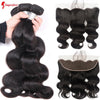 Superfect Brazilian Body Wave 3 Bundles With Frontal Human Hair Weave Bundles With Closure Remy Lace Frontal With Bundles