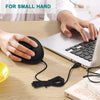 Jelly Comb Wired Usb Cable Vertical Mouse For Laptop Pc Right Hand Small Ergonomic Mouse 800/1200/1600 Dpi Computer Optical Mice (Black)